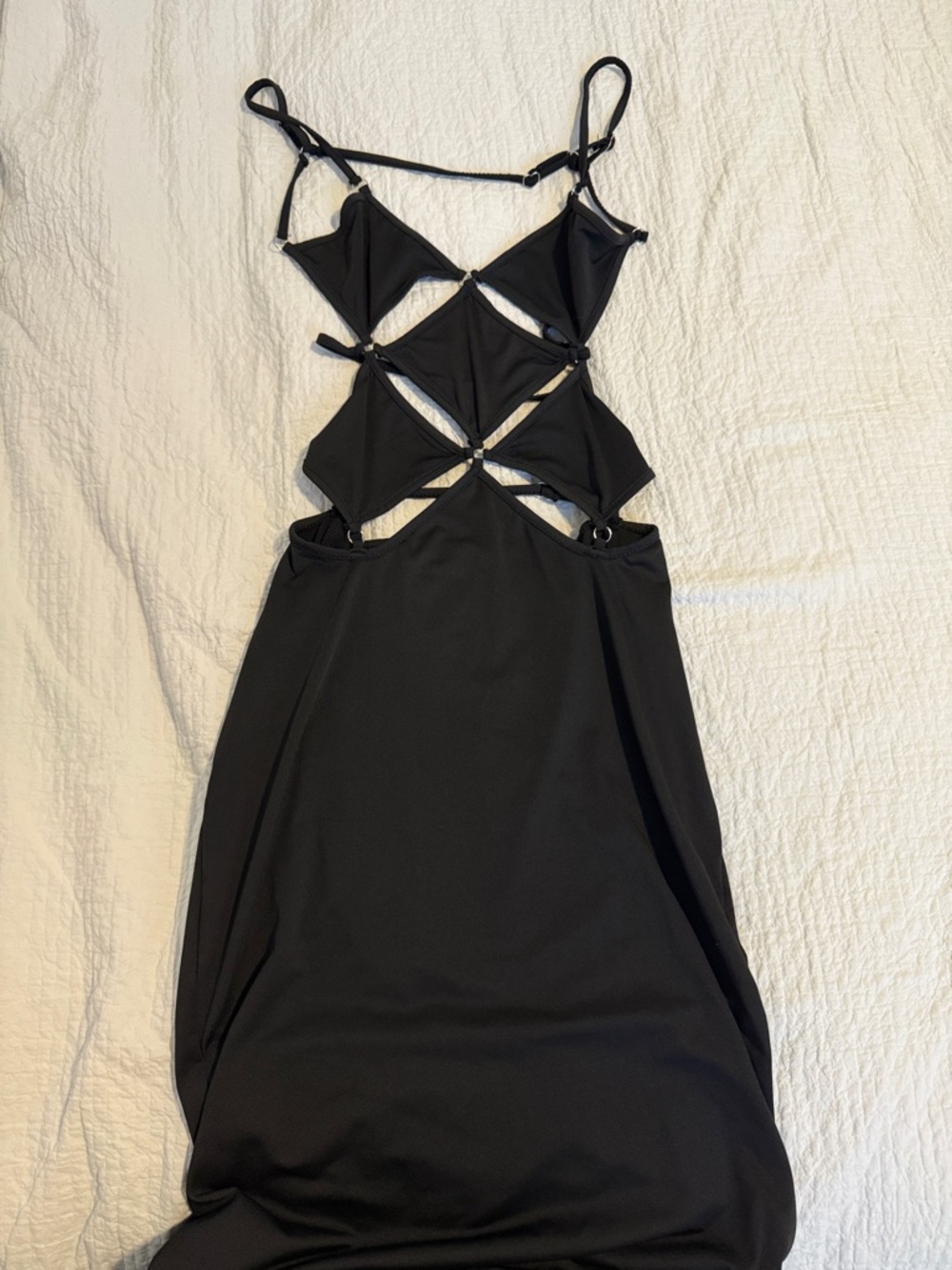 Amazon Black Backless Cutout Maxi Dress